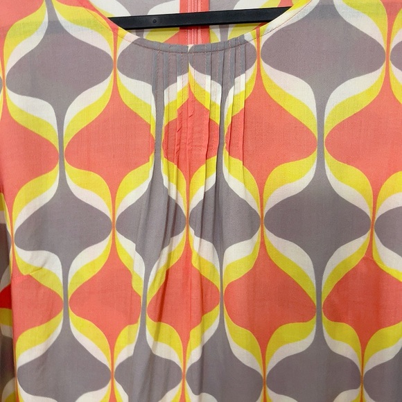 BODEN | ORANGE & GRAY PRINTED POCKET TOP BLOUSE - Picture 7 of 12